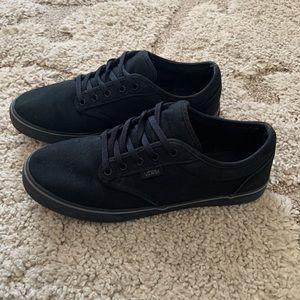 All black authentic vans